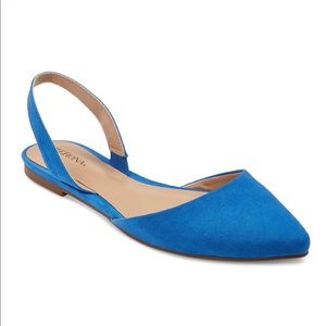 Merona Kathy Pointed Toe Slingback Flats Blue 9.5